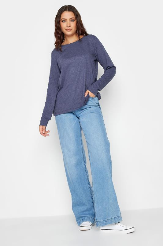 LTS Tall Women's Denim Blue Long Sleeve T-Shirt | Long Tall Sally 3