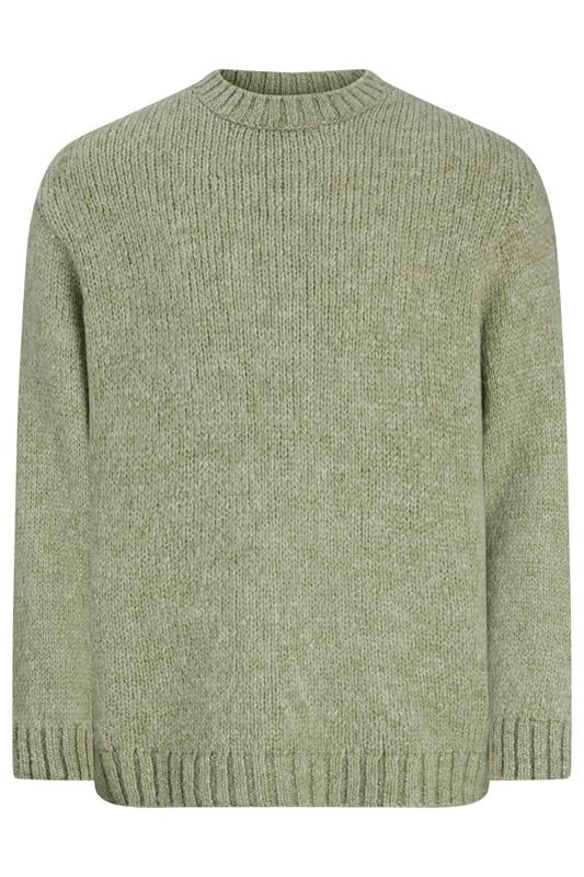 JACK & JONES Big & Tall Seagrass Green Crew Neck Knit Jumper