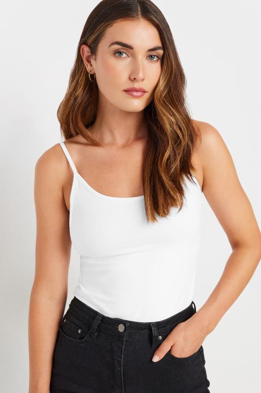 LTS White Cotton Stretch Cami Top | Long Tall Sally 4