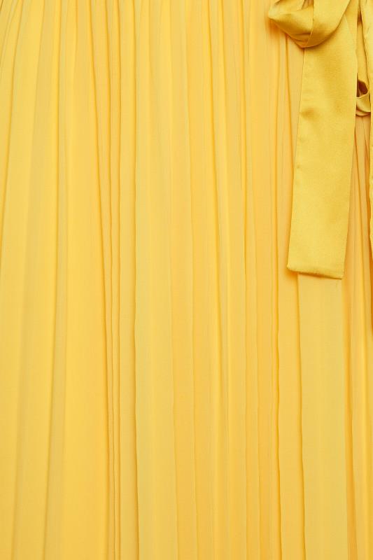 LTS Tall Women's Yellow Pleated Halter Neck Maxi Dress | Long Tall Sally 8