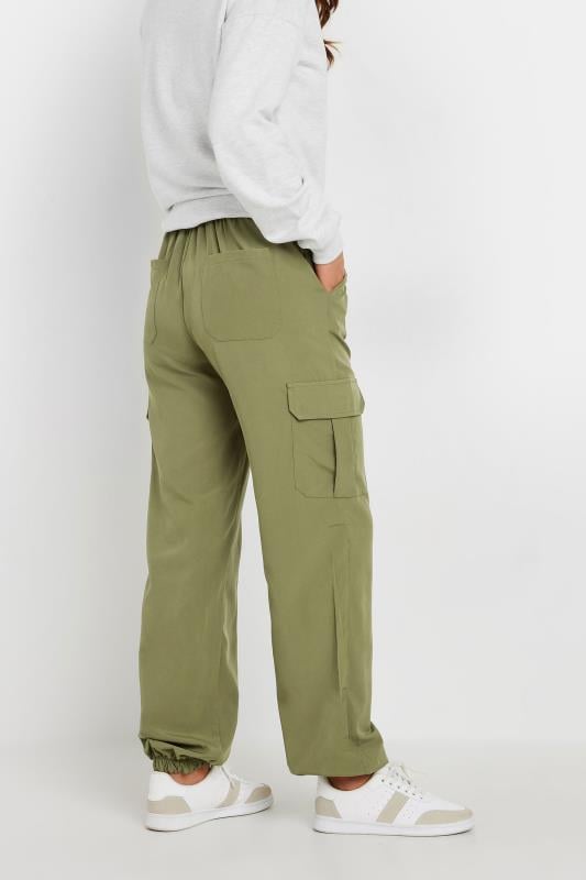 LTS Tall Women's Khaki Green Cuffed Cargo Trousers | Long Tall Sally 3