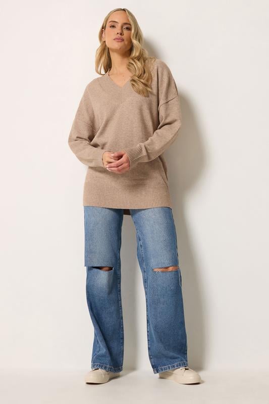  LTS Tall Denim Blue Rip Knee Wide Leg Jeans