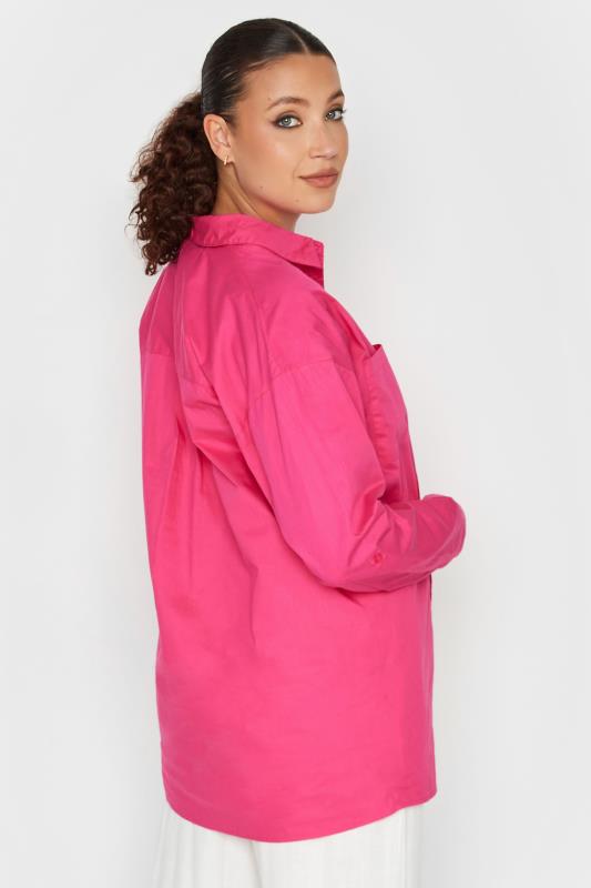 LTS Tall Women's Hot Pink Oversized Cotton Shirt | Long Tall Sally 3