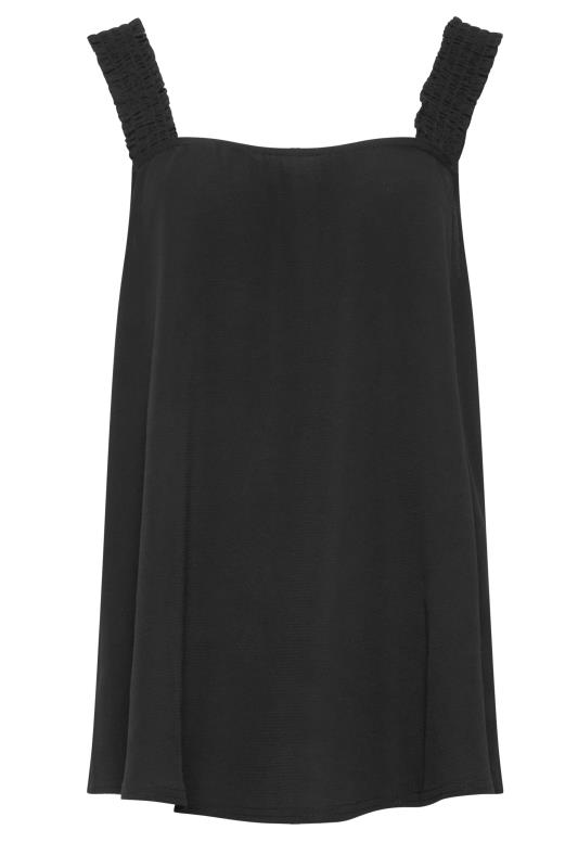 LTS Tall Black Ruched Swing Cami Top | Long Tall Sally  6