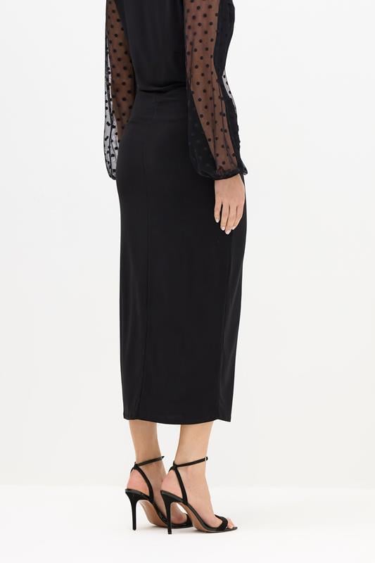 LTS Tall Black Buckle Drape Maxi Skirt | Long Tall Sally 3