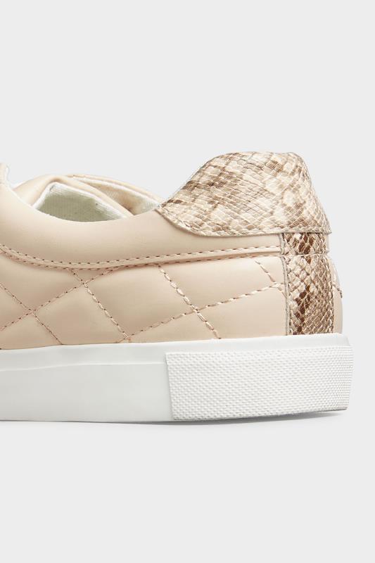 LTS Beige Brown Quilted Trainers In Standard Fit | Long Tall Sally 4