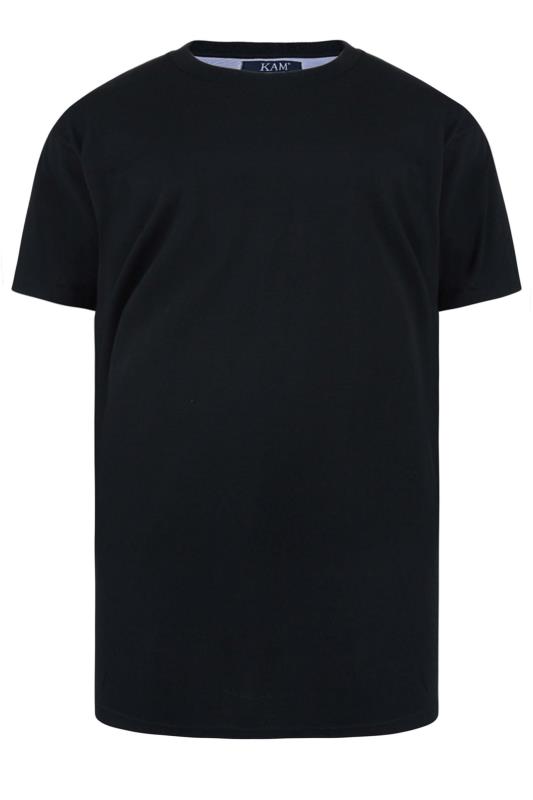 KAM Black Plain T-Shirt | BadRhino 1