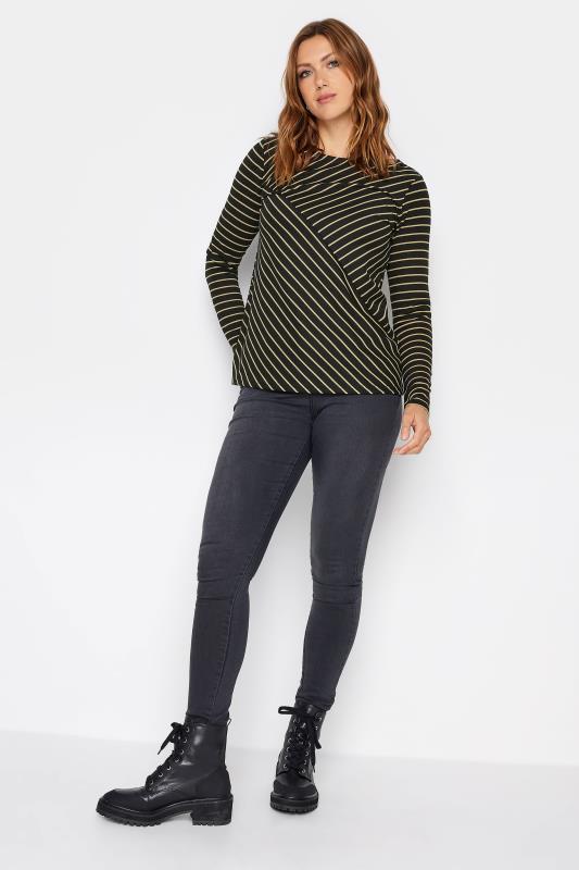 LTS Tall Black Stripe Print Long Sleeve Top | Long Tall Sally 3