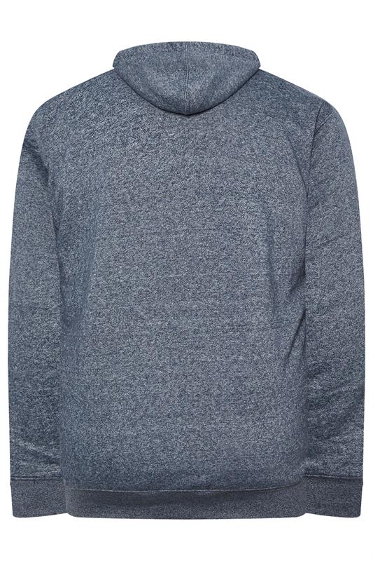 KAM Big & Tall Navy Blue Lumberjack Fleece Lined Hoodie | BadRhino 2