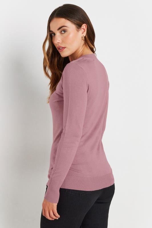 LTS Tall Womens Pink Fine Knit V-Neck Jumper | Long Tall Sally 3