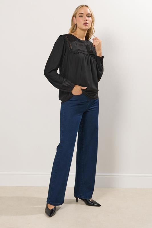 LTS Tall Black Woven Frill Blouse | Long Tall Sally 2