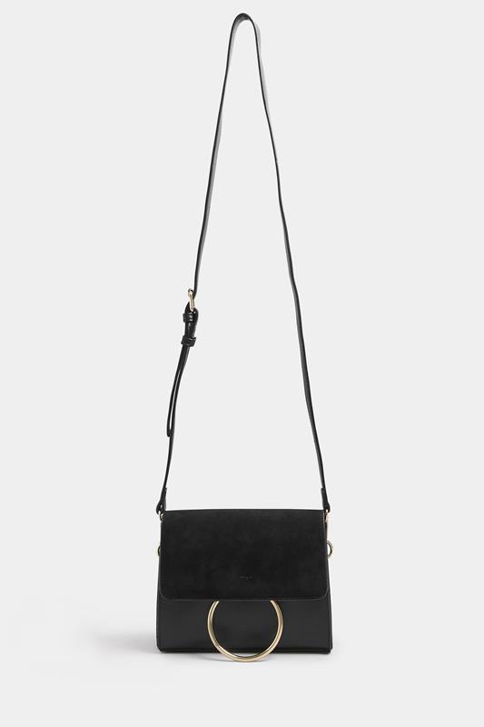 Black Ring Detail Cross Body Bag | Yours Clothing 2