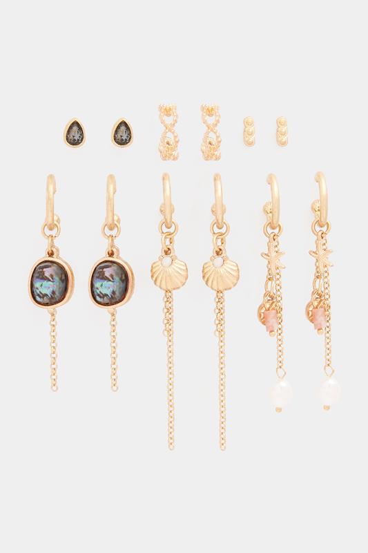  Yours 6 PACK Gold Tone Hoop & Stud Earrings Set