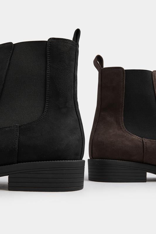 LTS Black Faux Suede Chelsea Ankle Boots In Standard Fit | Long Tall Sally 4