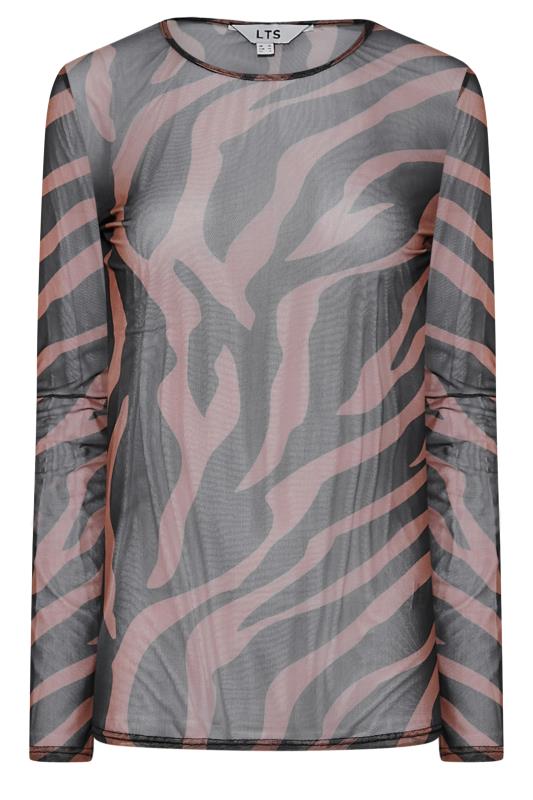 LTS Tall Black & Brown Zebra Print Mesh Top | Long Tall Sally 7