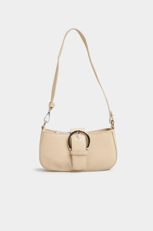Cream Buckle Front Shoulder Bag | Yours Clothing 2
