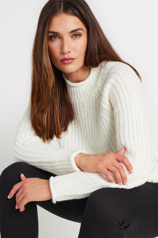 LTS Tall Women's Ivory White High Neck Knit Jumper | Long Tall Sally 6