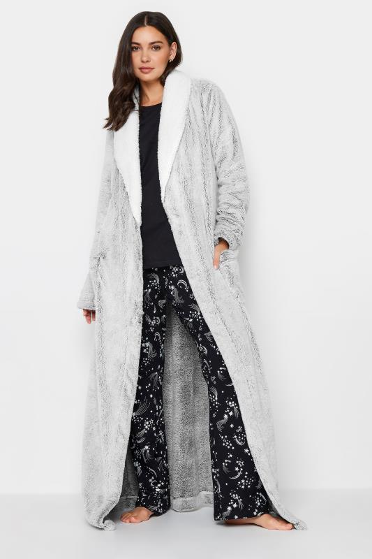 LTS Tall Women's Light Grey Collar Maxi Dressing Gown | Long Tall Sally 4