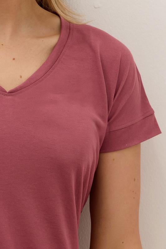 LTS PREMIUM Tall Coral Pink V-Neck Modal T-Shirts | Long Tall Sally 4