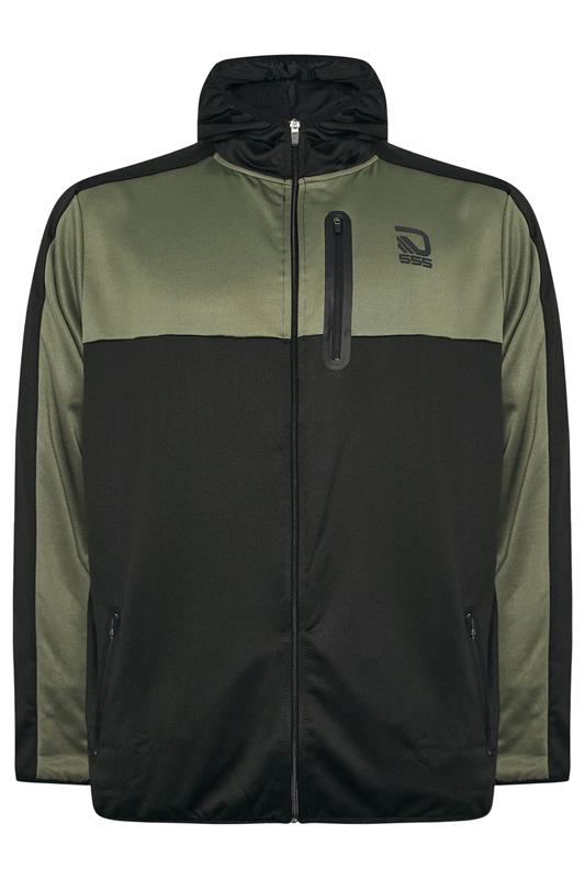 D555 Big & Tall Black Dry Wear Panel Zip Through Hoodie | BadRhino 1