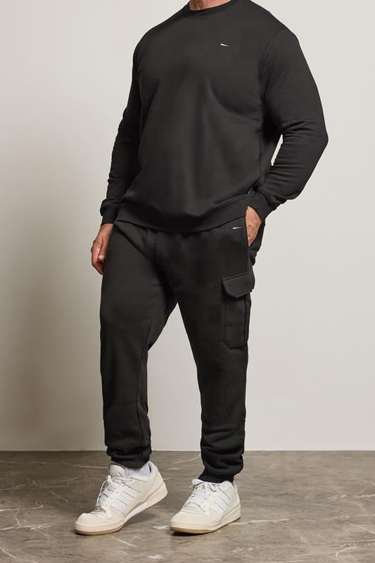 Men's  BadRhino Big & Tall Black Cargo Joggers