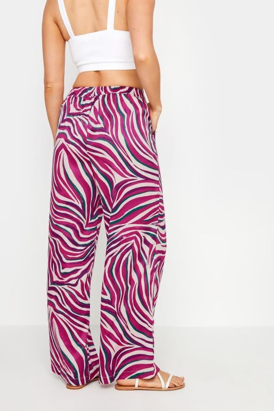 LTS Tall Women's Purple Zebra Print Wide Leg Trousers | Long Tall Sally 3