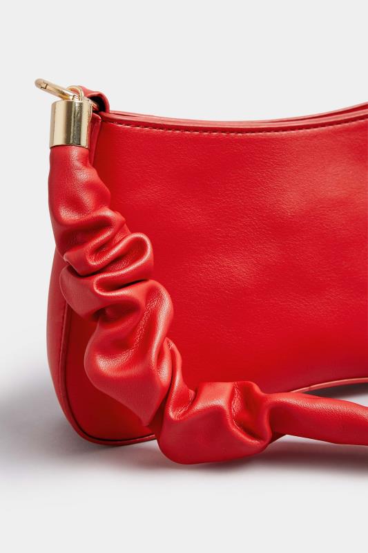 Red Ruched Handle Bag | Yours Clothing 4