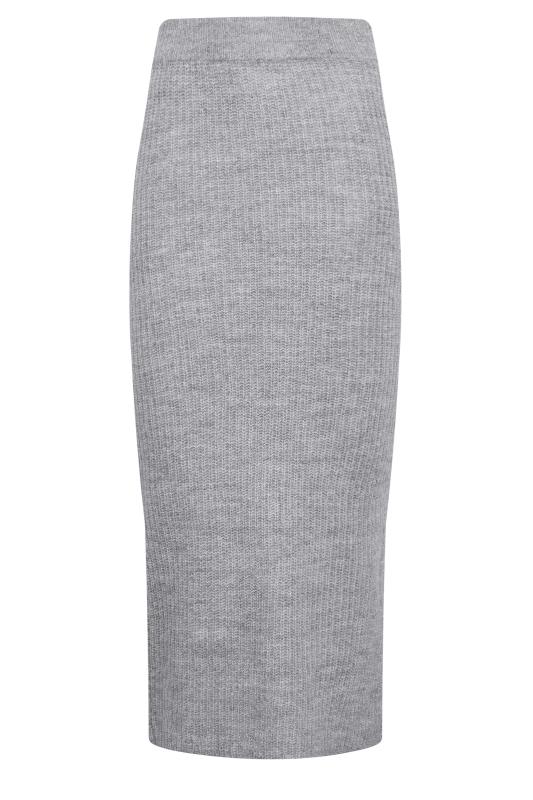 LTS Tall Grey Midi Knitted Skirt | Long Tall Sally