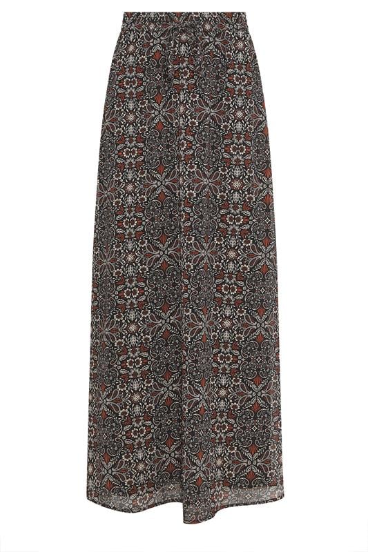 LTS Tall Women's Black Abstract Tie Waist Maxi Skirt | Long Tall Sally 5