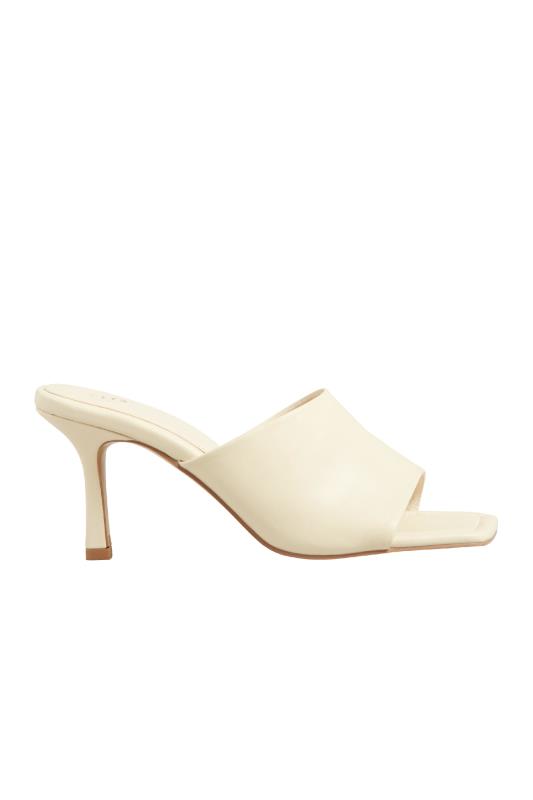 LTS Cream Skinny Heeled Mules in Standard Fit | Long Tall Sally 7
