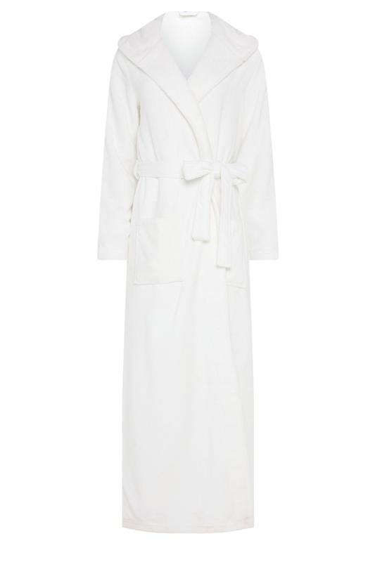 LTS Tall White Super Soft Fleece Maxi Dressing Gown | Long Tall Sally 5