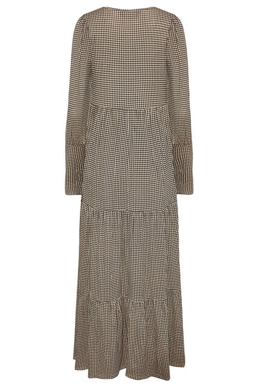 Tall Women's LTS Maternity Beige Brown Dogtooth Check Smock Dress | Long Tall Sally 7