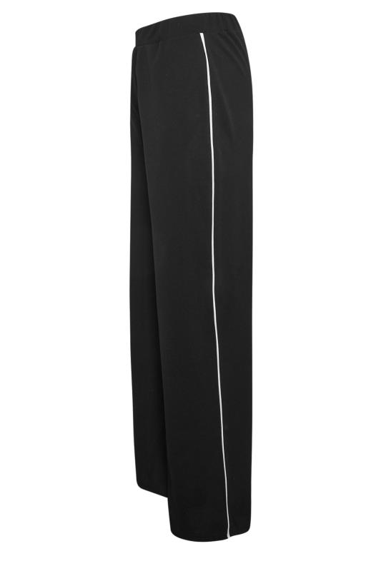 LTS Tall Womens Black & White Side Pipe Detail Wide Leg Trousers | Long Tall Sally 6