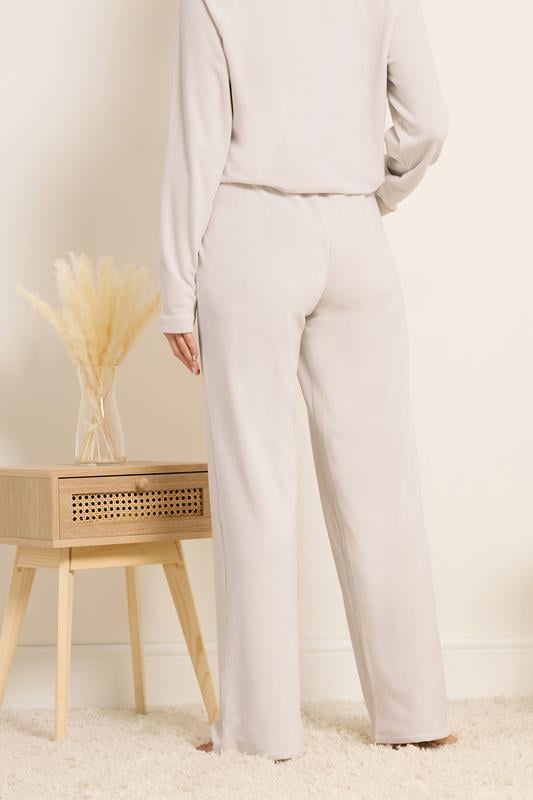 LTS Tall Ivory White Fleece Lounge Trousers | Long Tall Sally 3