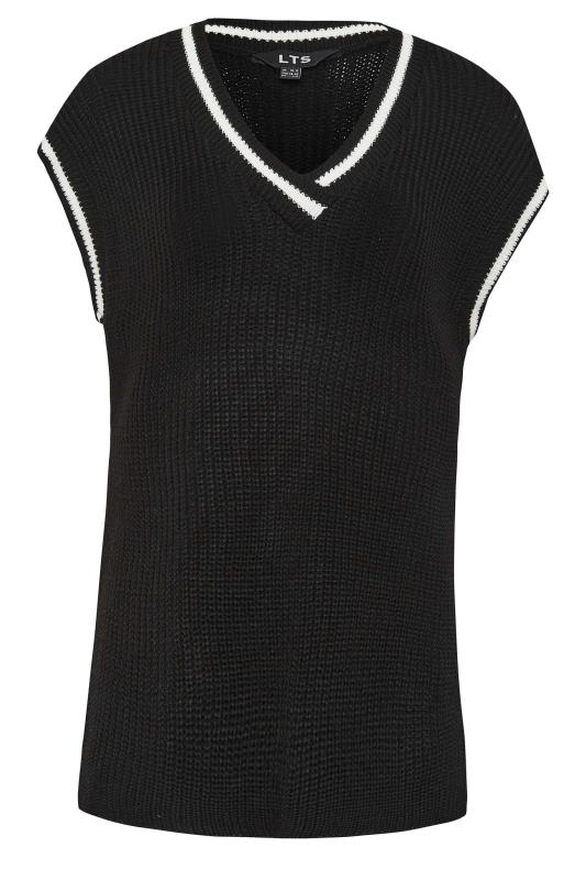LTS Tall Women's Black Contrast Stripe Knitted Vest Top  | Long Tall Sally 5