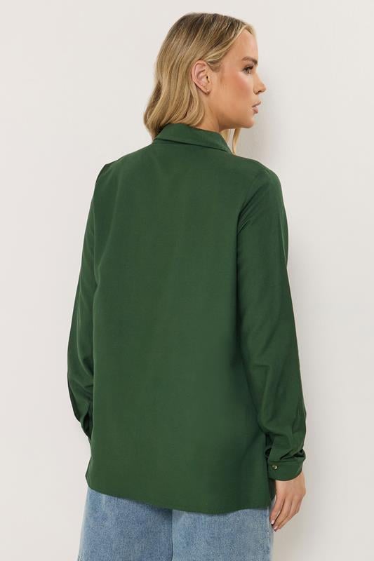 LTS Tall Women's Forest Green Long Sleeve Linen Shirt | Long Tall Sally  4