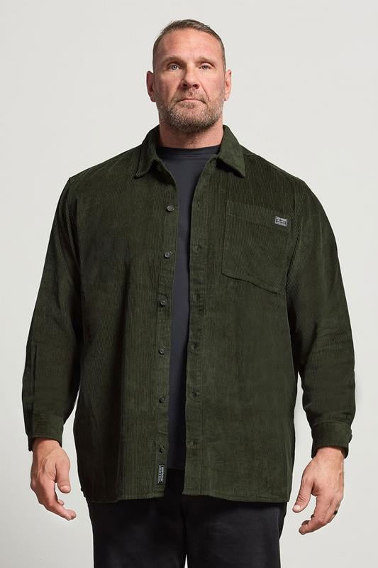 JACK & JONES Big & Tall Rosin Green Corduroy Overshirt