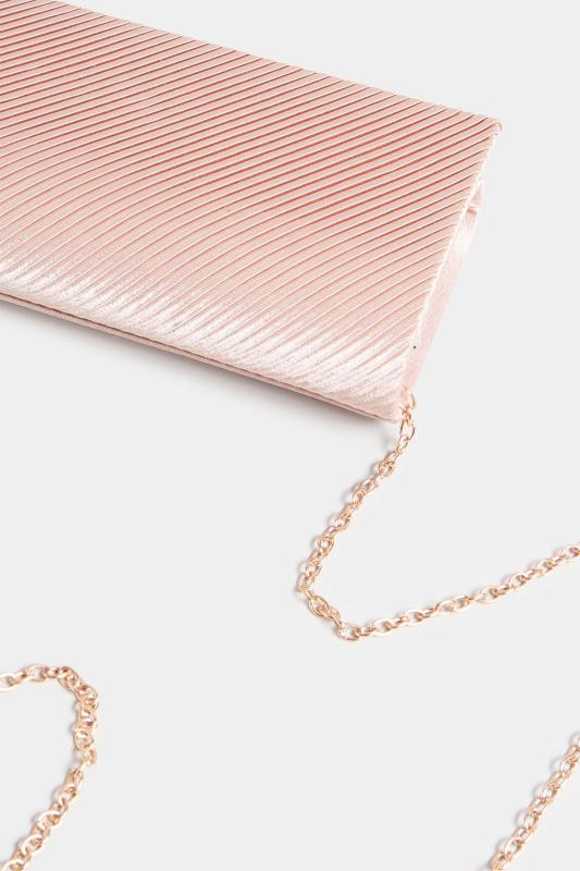 Pink Pleated Satin Clutch Bag | Yours Clothing 7