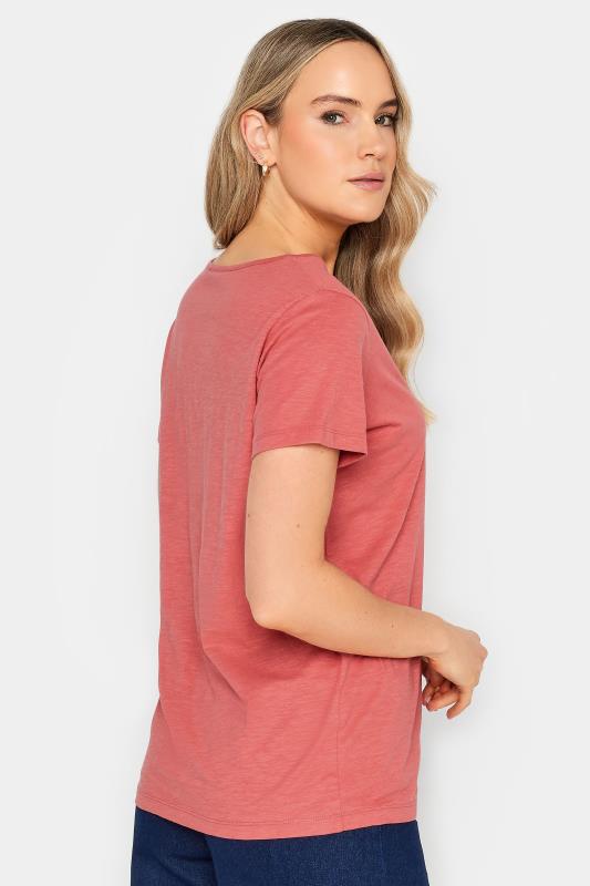 LTS Tall Womens Coral Pink V-Neck T-Shirt | Long Tall Sally 3