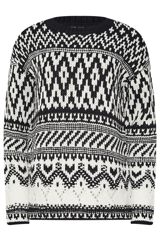 LTS Tall Black & White Fairisle Jumper | Long Tall Sally 5