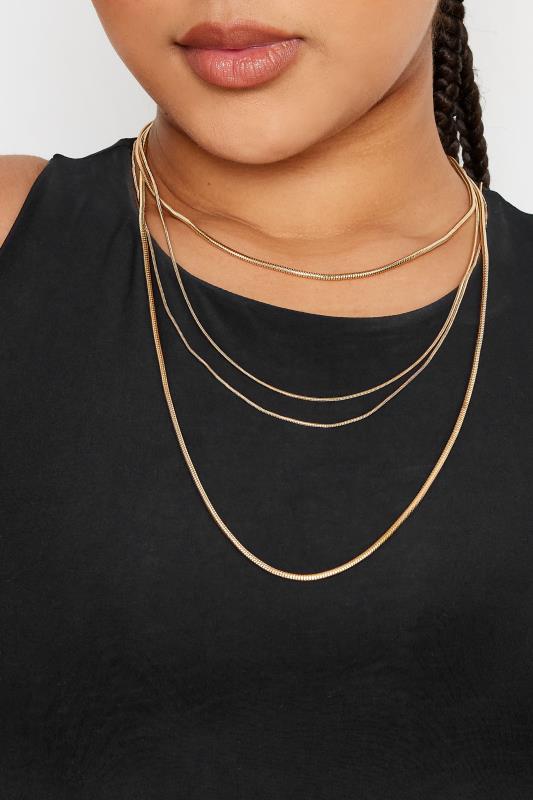 Gold Tone Multi Layered Necklace 1