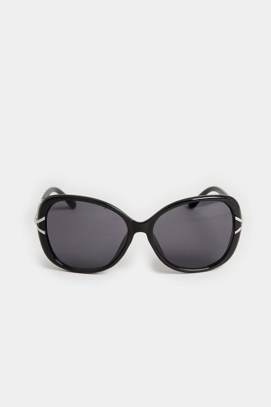 Black Oversized Diamante Knot Sunglasses | Yours Clothing 3