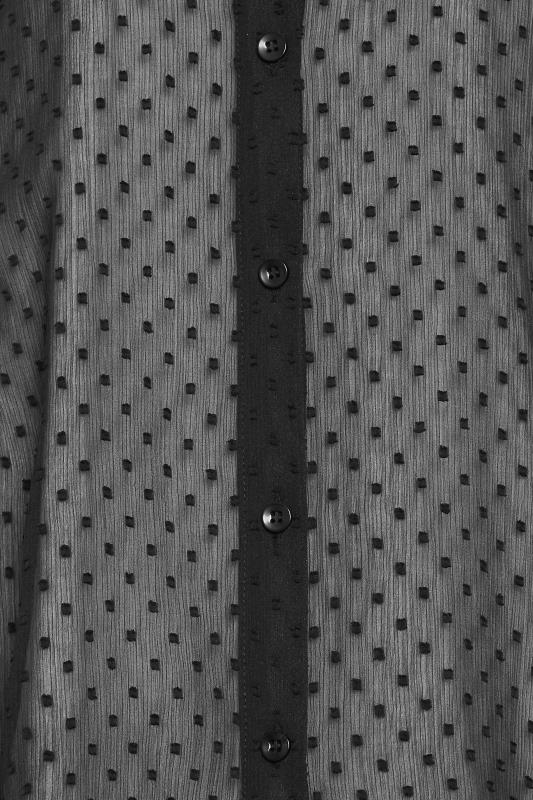 LTS Tall Black Dobby Spot Oversized Shirt | Long Tall Sally  5