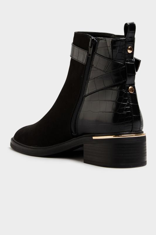 LTS Black Buckle Strap Ankle Boots | Long Tall Sally 5