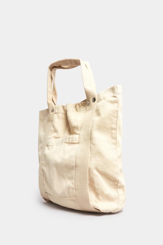 Beige Brown Canvas Tote Bag | Yours Clothing 2