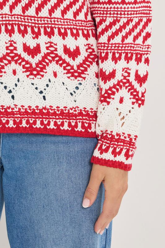 LTS Tall Red & White Fairisle Jumper | Long Tall Sally 4