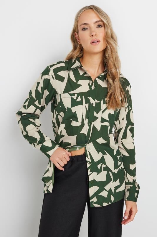 Tall  LTS Tall Olive Green Abstract Print Shirt