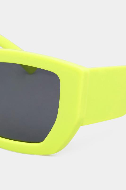  Lime Green Frame Oversized Sunglasses | Yours Clothing  4