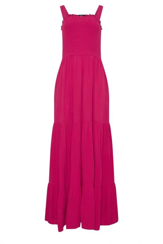 LTS Tall Pink Shirred Tiered Maxi Dress | Long Tall Sally 6