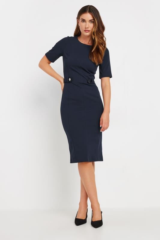 LTS Tall Navy Blue Tailored Midi Dress | Long Tall Sally 3